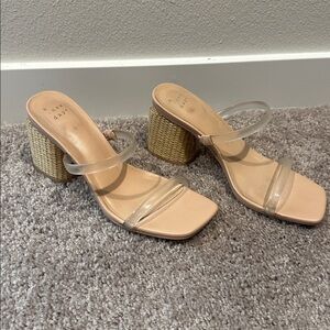 a new day Beige and Clear Strap Sandals